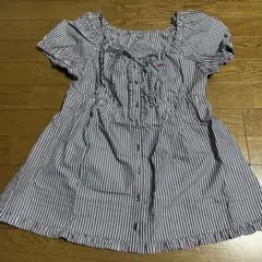 BURBERRY BLUELABEL ストライプ 半袖ブラウス サイズ38