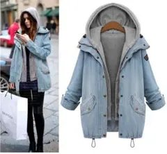 デニムジャケット パーカー アウター 2way ジャケット ジージャン Lz