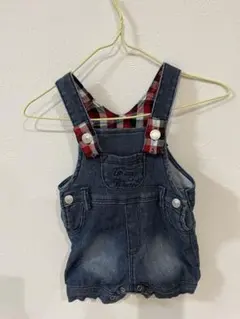 デニムオーバーオール ロンパース 70㎝　ショートオール【複数購入で送料値引き】