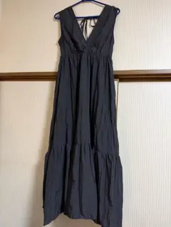 wcloset ダブルクローゼット リボンカシュクールワンピース ブラック