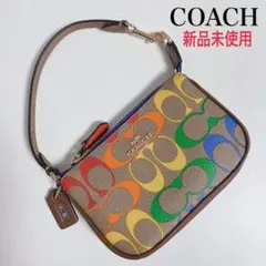 【新品未使用】COACHコーチ★ノリータ15★ミニバッグ★レインボーシグネチャー