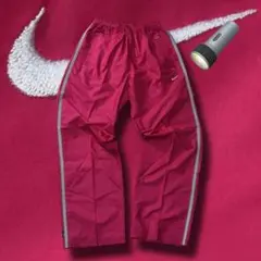 y2k 00s NIKE ナイロンパンツ リフレクター 刺繍ロゴ ピンク テック