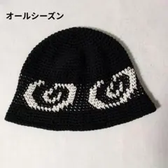 クラッシャーハット　クロシェハット　バケットハット　ハンドメイド　男女兼用