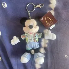 未使用タグ付き アウラニ ディズニー ミッキー ぬいぐるみ キーホルダー ハワイ