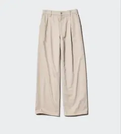 ユニクロ　ドレープデニムタックパンツ　ベージュ　Sサイズ