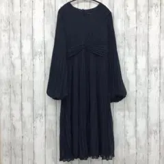 ヌキテパ コットンルラックスストライプレースギャザースリーブドレス