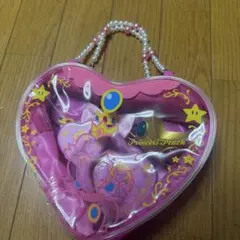 ユニバ　USJ　ピーチ姫　ハート型ポーチ アクセサリー 王冠 リボン ミラーのサムネイル