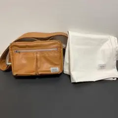 PORTER ブラウンレザー ショルダーバッグ