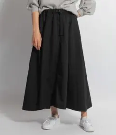 nico and... タックギャザーロングスカート 黒