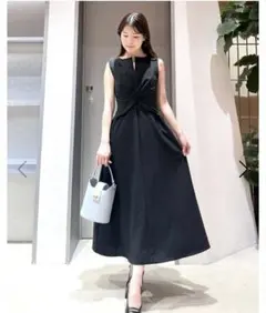 L'AUBE ノースリーブ ロングワンピース ブラック - メルカリ