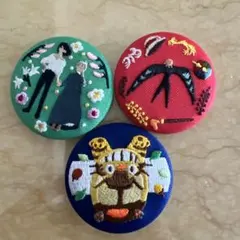 ジブリ　刺繍ブローチ