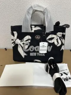 新品・未使用COACH コーチ トートバッグ ブラック リボン柄