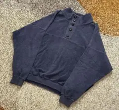 USA製 JJ Skivvee ハーフボタン フリース M 青 ビンテージ 古着