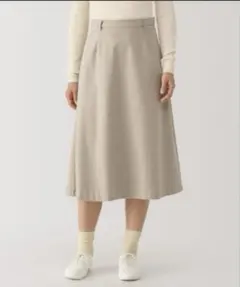 無印良品 ストレッチ起毛フレアスカート ライトベージュ M