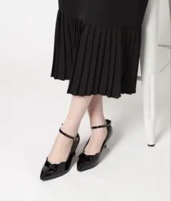 ESPERANZAスカラップストラップミドルヒールパンプスのサムネイル