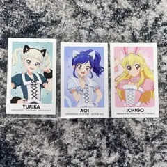 アイカツチェキ風カード-藤堂ユリカ、霧矢あおい、星宮いちご-