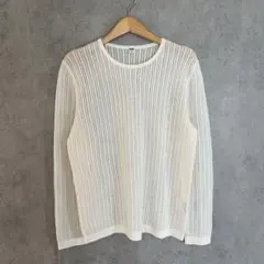 ユニクロ　UNIQLO トップス　レース　ニット　セーター　長袖　アイボリー