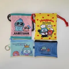 ハンギョドン 40周年グッズ リング付きポーチ プチ巾着 サンリオ セリア