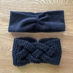 黒　ヘアバンド　ヘアターバン　2本セット