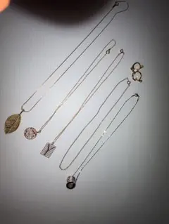 レディースアクセサリー まとめ売り 6点 ネックレス イヤリング ゴールド