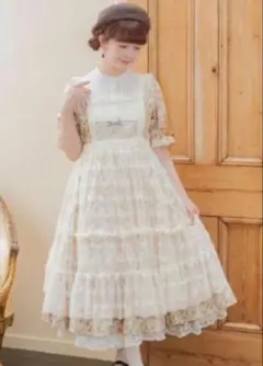 青木美沙子　しまむら　2way レースエプロン　生成り　ロリィタ Sサイズ