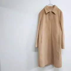 ONE MORE DAY ベージュ ロングコート　7号 毛100% 裏地