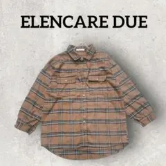 ELENCARE DUE 長袖チェックシャツ 襟付き カジュアル (F)ブラウンのサムネイル
