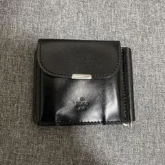 レザー製 二つ折り財布 黒