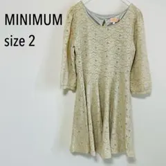 MINIMUM ミニマム　総レース 七分袖 フレアワンピース Mサイズのサムネイル