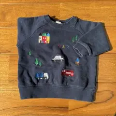 petit main プティマイン　働く車刺しゅうトレーナー 80㎝