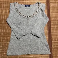 Burberry ブルーレーベル38、グレー長袖Tシャツ