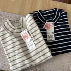 130 2枚セット　新品未使用　ユニクロ　ヒートテック　リブハイネックTシャツ