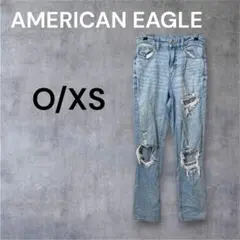 AmericanEagle ライトブルー XS デニム ダメージ加工 ストレートのサムネイル