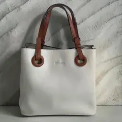 FIRANO ハンドバッグ ホワイト×ブラウンのサムネイル