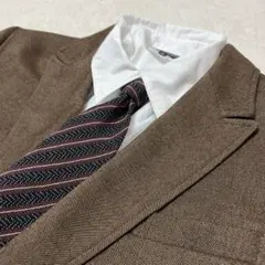 イタリア製 GIORGIO ARMANI ストライプネクタイ　ブラック　シルク