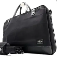 美品 ポーター エルダー 2way ビジネスバッグ メンズ ロゴ A4可 黒