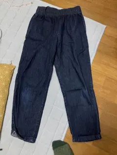 ダークブルー イージーパンツ ゴムウエスト