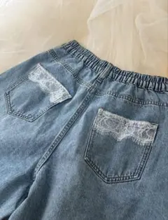 レースポケット ワイドデニムパンツのサムネイル