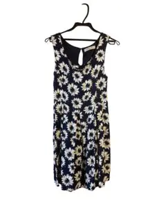 ひまわり柄ネイビーミニワンピース