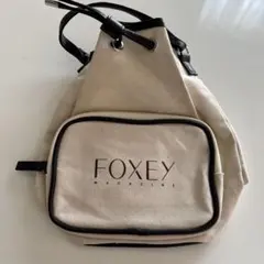 FOXEY 巾着バッグ ベージュ/ブラックのサムネイル