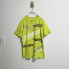 アディダス　Tシャツ　ロゴ　黄色　トレーニングウェア
