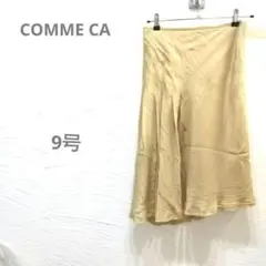 【コムサ】アシンメトリー ひざ丈スカート ゴールド 光沢 ９号 M 斜めのサムネイル