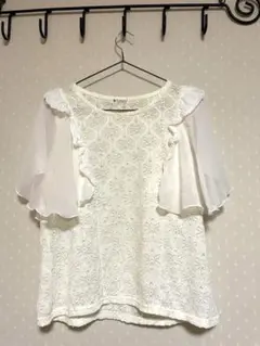 axes femme 花柄レース お袖シフォントップス　Mサイズのサムネイル