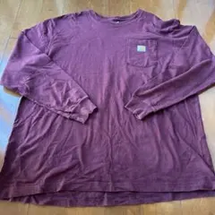 Carhartt 長袖 ポケットTシャツ バーガンディ