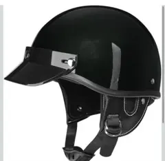DOT規格 バイザー付き黒半帽ヘルメットのサムネイル