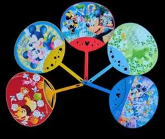 【非売品】ディズニー キャラクター うちわ 5点セット