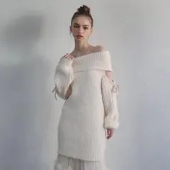 threatsleeveribbonknitone-piece ピンクのサムネイル