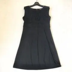 マリークワント　シースルーワンピース　黒　デイジー　透け感　ノースリーブ　38