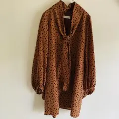 Ehyphen world galleryドット柄ボウタイブラウス チュニックF