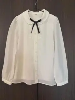 【極美品】any FAM フォーマル 長袖ブラウス リボン付き ホワイト 120